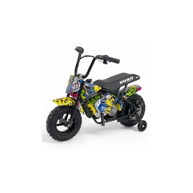 Minimoto electrica 250W ROAN con ruedines y limitador velocidad
