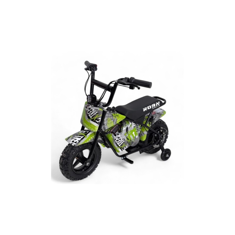 Minimoto electrica 250W ROAN con ruedines y limitador velocidad
