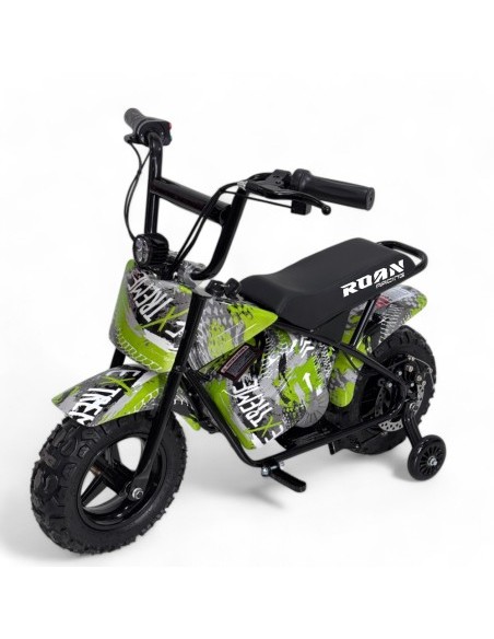 Minimoto electrica 250W ROAN con ruedines y limitador velocidad