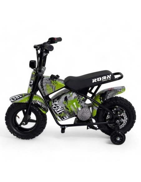 Minimoto electrica 250W ROAN con ruedines y limitador velocidad