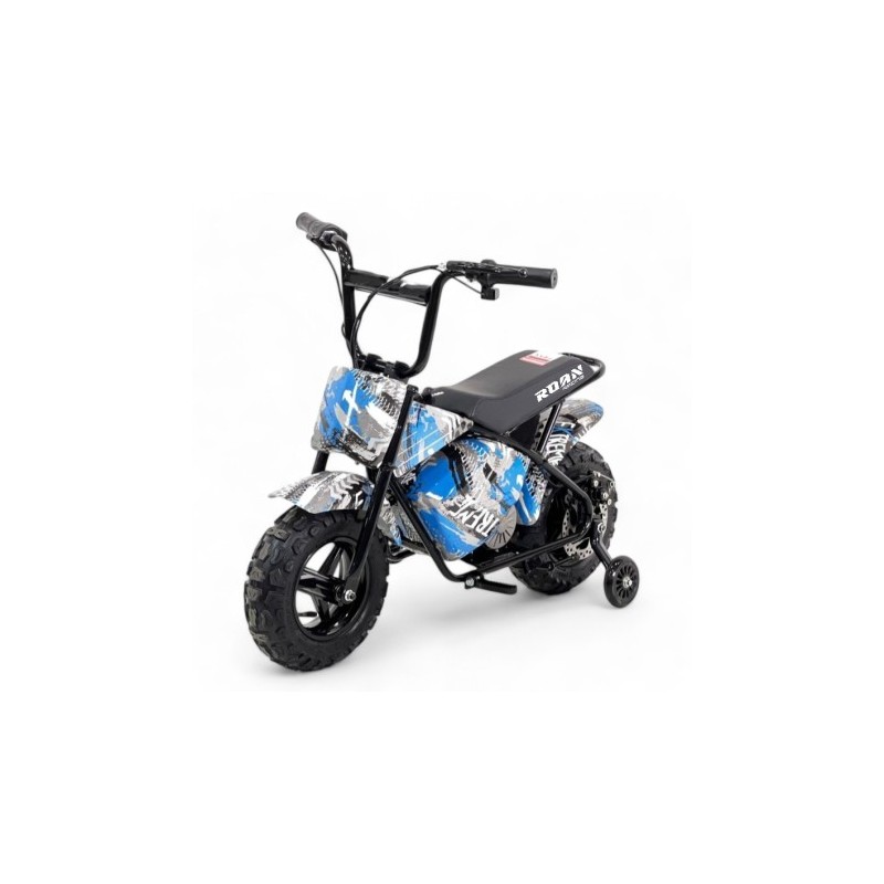 Minimoto electrica 250W ROAN con ruedines y limitador velocidad