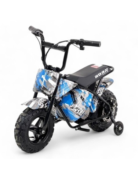Minimoto electrica 250W ROAN con ruedines y limitador velocidad