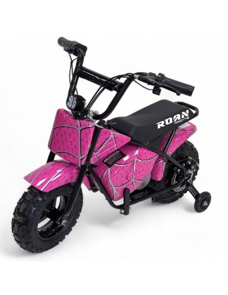 Minimoto electrica 250W ROAN con ruedines y limitador velocidad