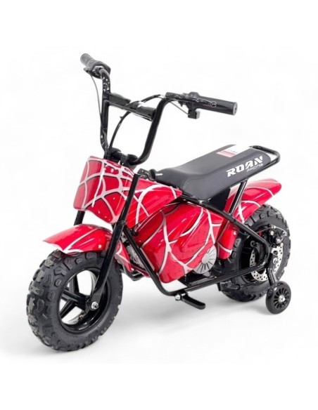 Minimoto electrica 250W ROAN con ruedines y limitador velocidad