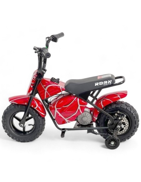 Minimoto electrica 250W ROAN con ruedines y limitador velocidad
