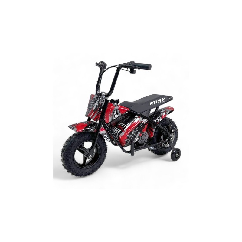 Minimoto electrica 250W ROAN con ruedines y limitador velocidad
