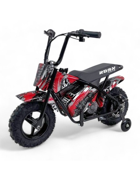 Minimoto electrica 250W ROAN con ruedines y limitador velocidad