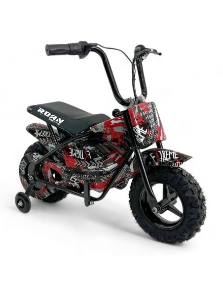 Minimoto electrica 250W ROAN con ruedines y limitador velocidad
