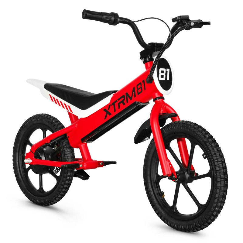 Bicicleta eléctrica sin pedales para niños 36V 350W DX 16 ROJO